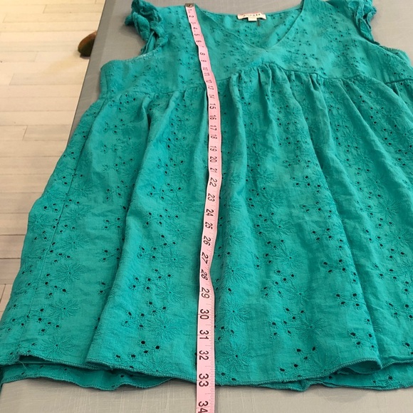 ANDREE BY UNIT Teal Eyelet Mini Dress - Picture 5 of 8